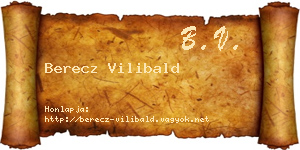 Berecz Vilibald névjegykártya